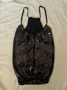 BEBE Sequin Halter Tank Top